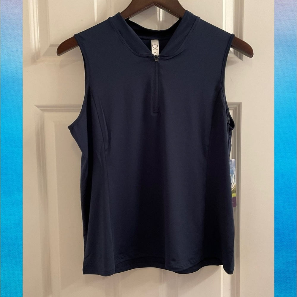 Tee Time Golf Wear Sleeveless Top - NWT - Size Large - Navy